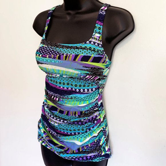 Profile by Gottex | Indigo Girl Tankini Swim Top | Size 8 - Picture 1 of 7
